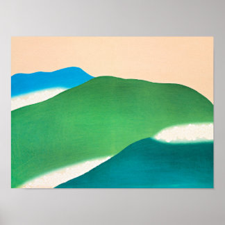 Affiche Sekka - Montagnes Vertes, peinture d'art fin,
