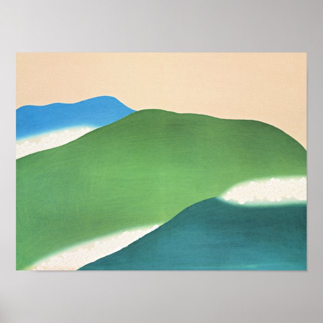 Affiche Sekka - Montagnes Vertes, peinture d'art fin, (Devant)