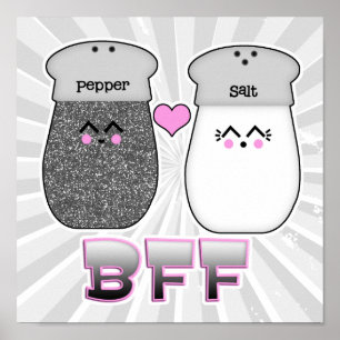 Affiche Sel Kawaii n poivre BFF