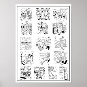 Affiche Sélection de Drôle Lollipop Man Cartoons