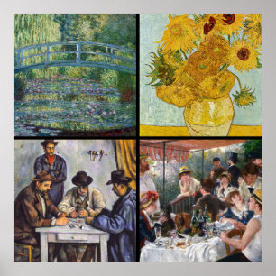 Affiche Selection of various impressionist masterpieces