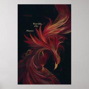 Affiche S'élever comme le Phénix Ligne d'Art Doré