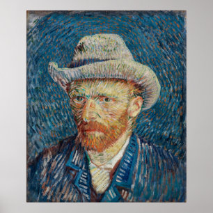 Affiche Self Portrait de Grey Felt Hat by Vincent van Go