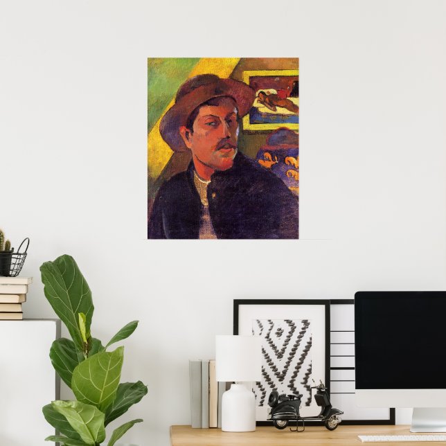 Affiche Self-Portrait in a Hat, Paul Gauguin, (Bureau à domicile)