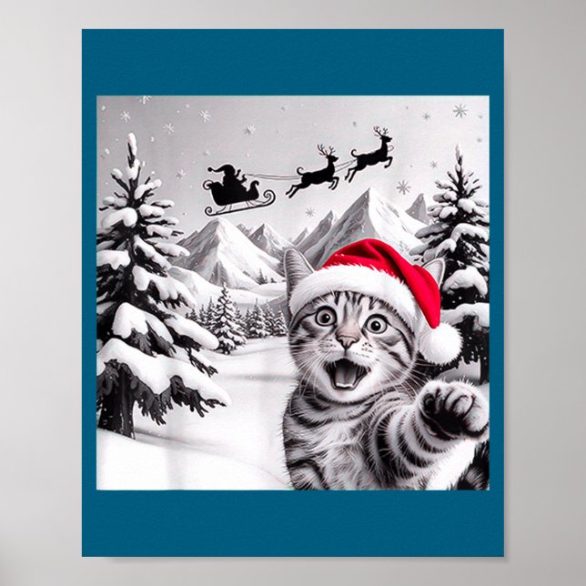 Affiche Selfie de chat avec le Père Noël  (Devant)
