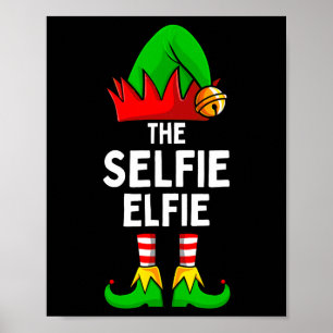Affiche Selfie Elfe Elf Correspondant Famille Noël