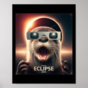 Affiche Selfie Loutre Enfants Hommes Éclipse Solaire