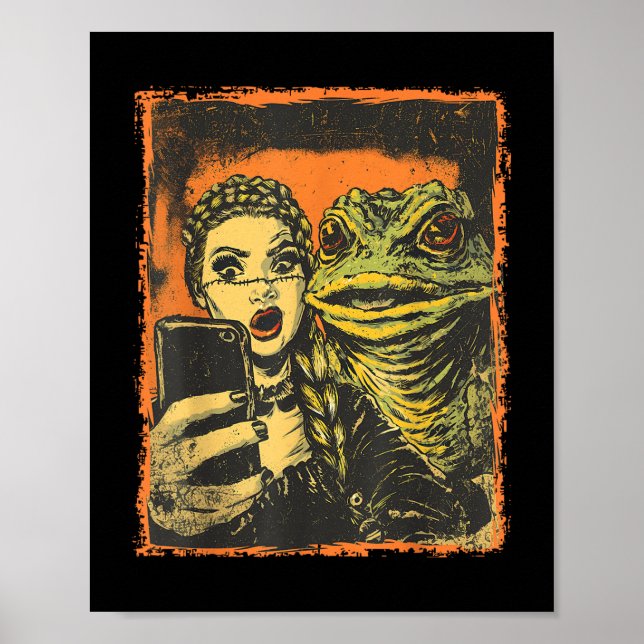 Affiche Selfie Monster De Toad Avec Goth Girl Horror Comic (Devant)