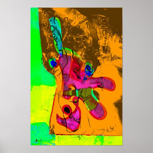 Affiche Selfie Orange Abstrait 12 x 18 (Devant)
