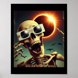 Affiche Selfie Skeleton Kids Mens Solaire Eclipse 1