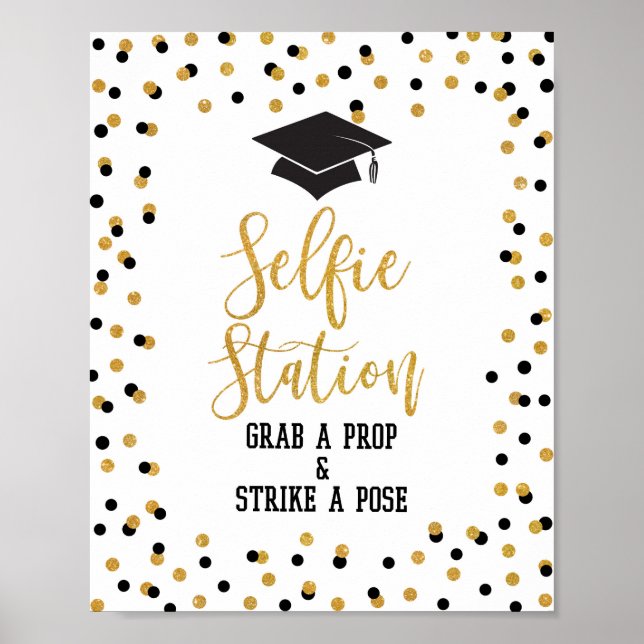 Affiche Selfie Station Grab a Prop Graduation Sign (Devant)