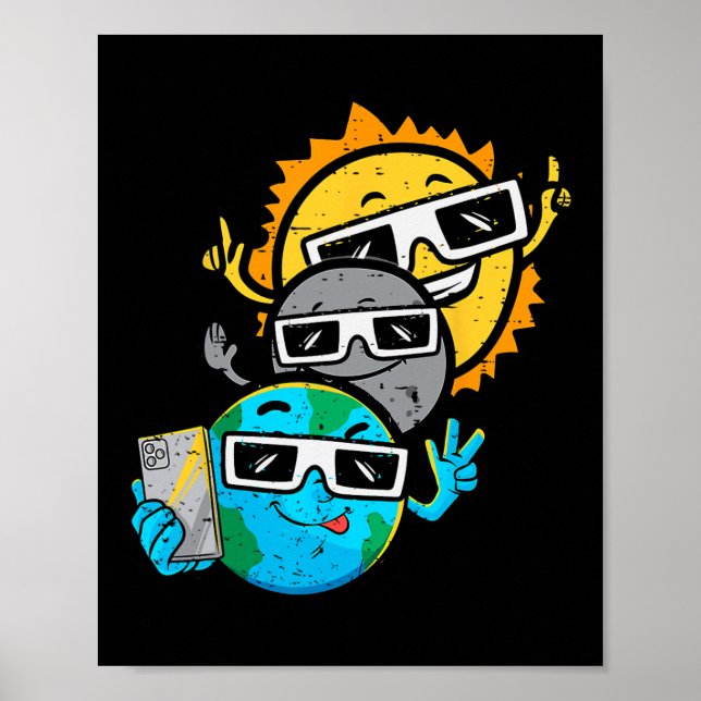 Affiche Selfie Terre Lune Chaser Solaire Total Éclipse Sol (Devant)