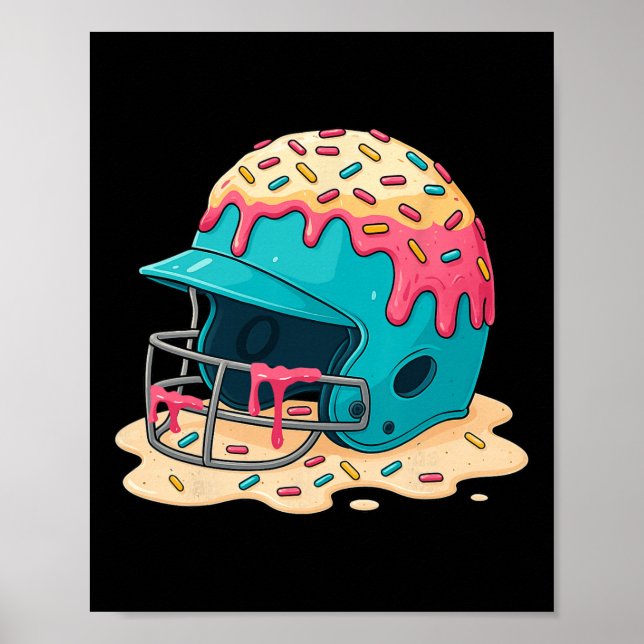 Affiche Sell Catcher Helmet With Face Mask Ice-cream Dripp (Devant)