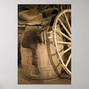 Affiche Selle, tonneau et roue d'escadre