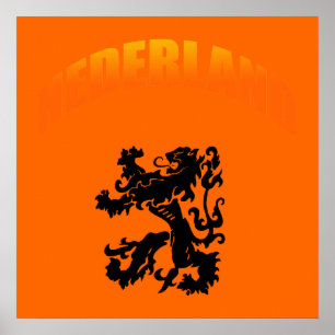 Affiche Sem. de Voetbal de leeuw de Nederland