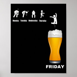 Affiche Semaine drôle d'hommes de lundi à vendredi - Bière