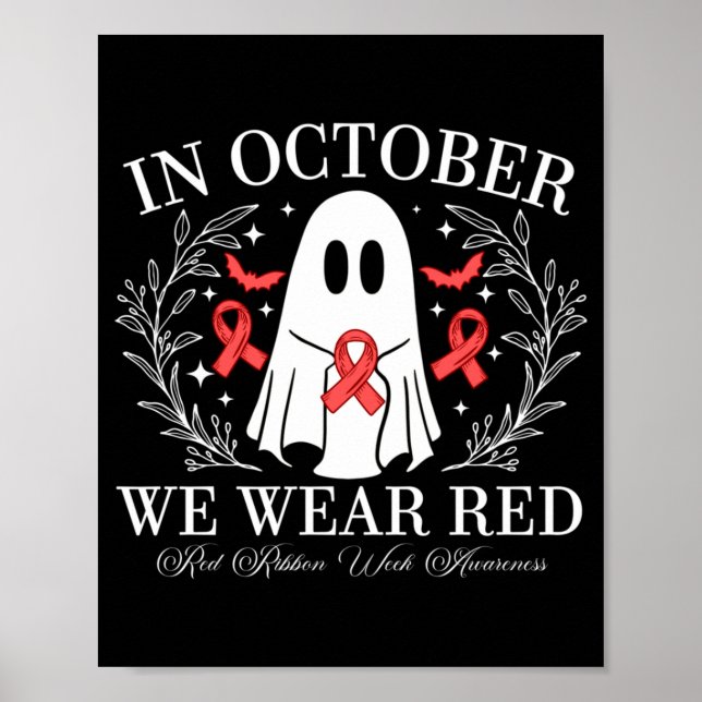 Affiche Semaine du ruban rouge fantôme en octobre porter d (Devant)