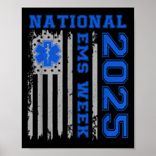 Affiche Semaine Nationale Ems 2025 Drapeau Usa Services Mé