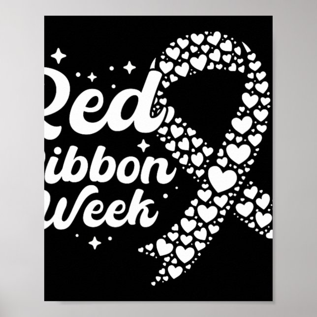 Affiche Semaine Rouge du Ruban Les Coeurs Du Ruban Portent (Devant)