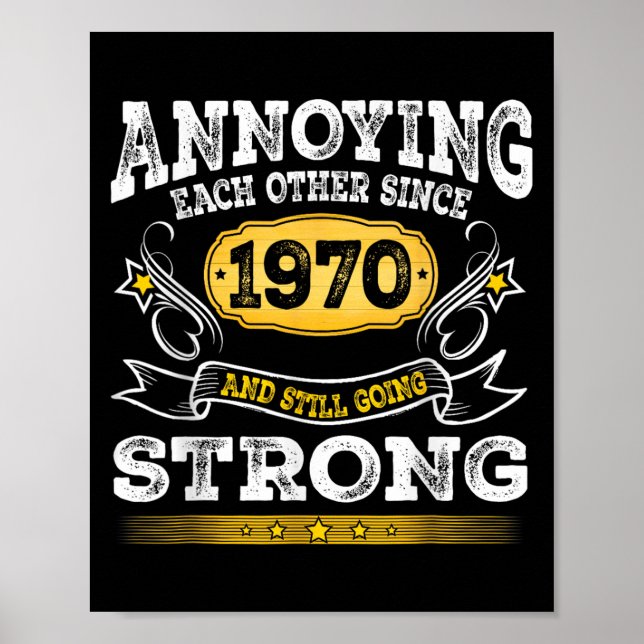 Affiche S'embêter Depuis 1970 Anniversaire Mariage (Devant)