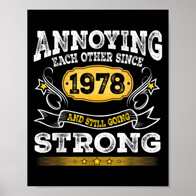 Affiche S'embêter Depuis 1978 Anniversaire Mariage (Devant)