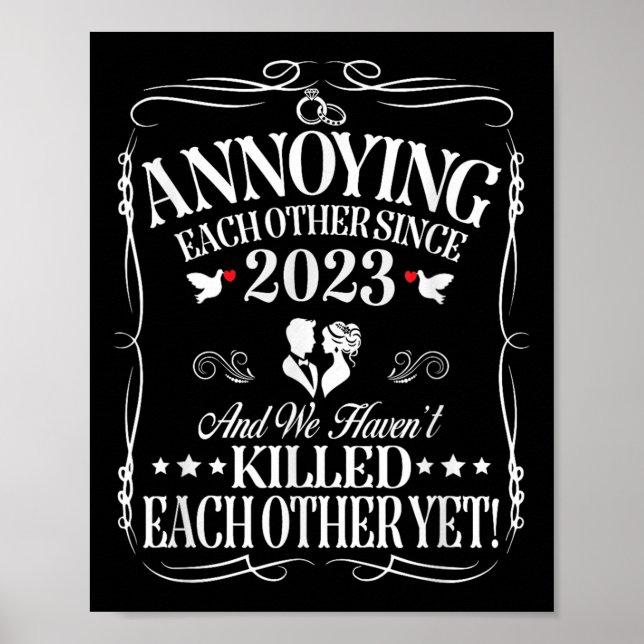 Affiche S'embêter Depuis 2023 Couple Mariage Anni (Devant)