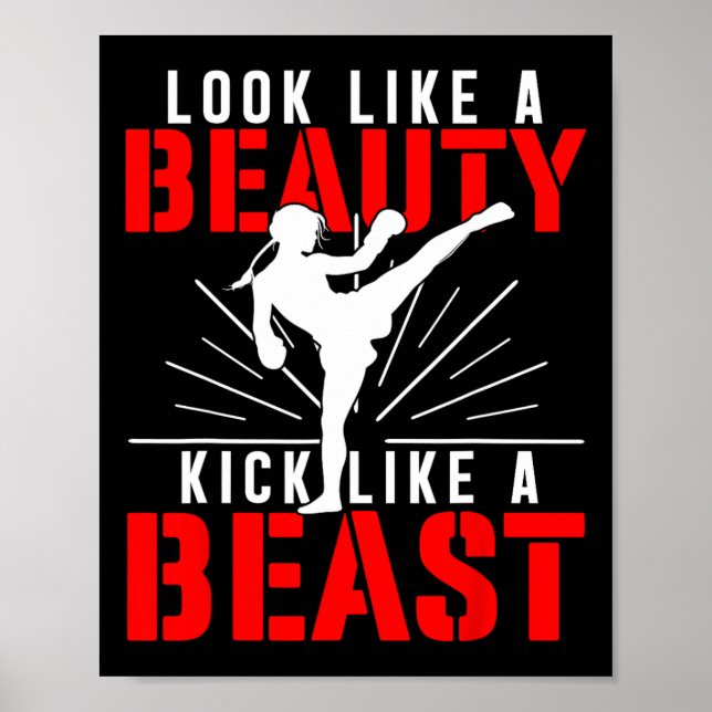 Affiche Sembler la beauté botter comme un kickboxeur de la (Devant)