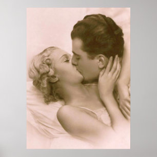 Affiche S'embrasser en rose