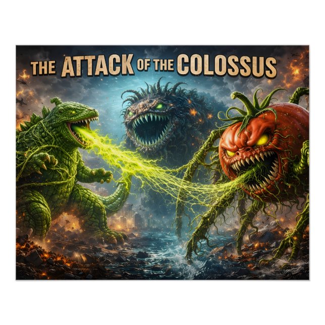 Affiche semi-brillante de légume mutant (Devant)