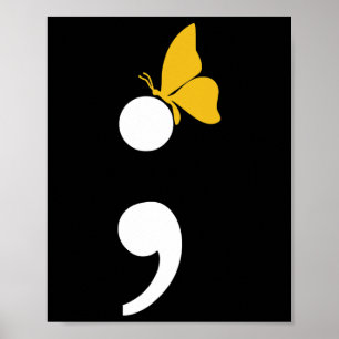 Affiche Semicolon Butterfly Suicide Prévention de la dépre