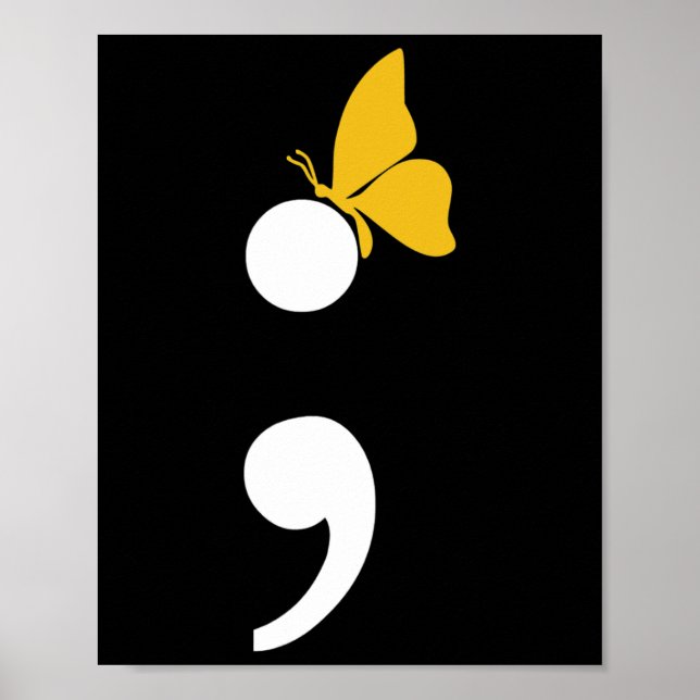 Affiche Semicolon Butterfly Suicide Prévention de la dépre (Devant)