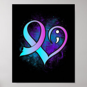 Affiche Semicolon cardiaque Prévention du suicide Santé me