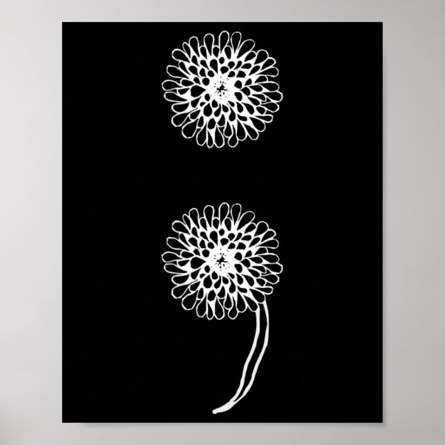 Affiche Semicolon Dandelion Prévention du suicide Sensibil (Devant)