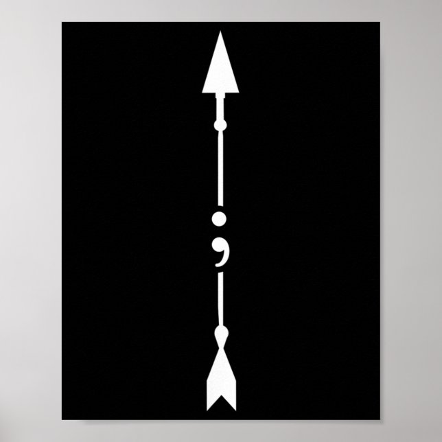 Affiche Semicolon de la flèche des femmes Sensibilisation  (Devant)