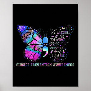 Affiche Semicolon de papillon Sensibilisation à la prévent