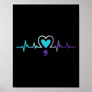 Affiche Semicolon de pulsation féminine Prévention du suic
