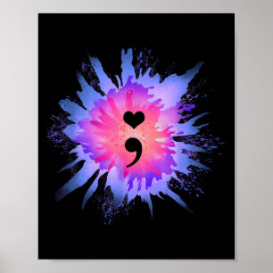 Affiche Semicolon de sensibilisation à la santé mentale Pr