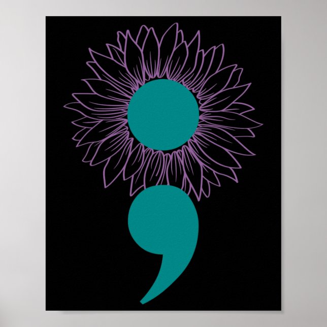 Affiche Semicolon de tournesol Sensibilisation au suicide  (Devant)