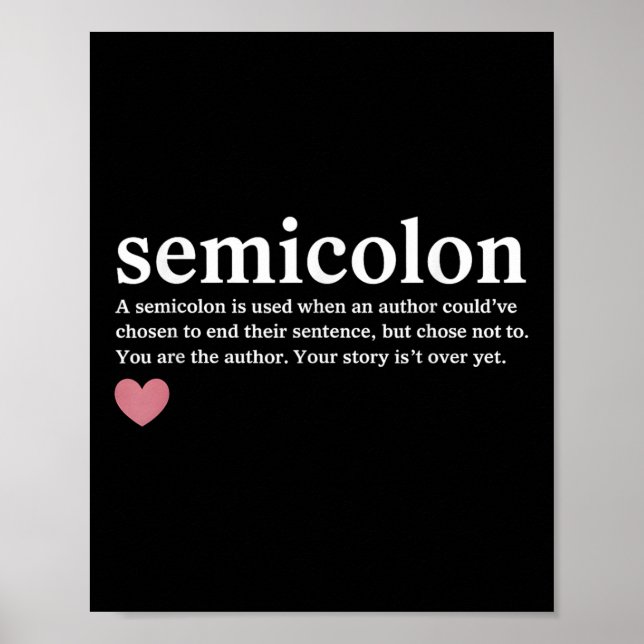 Affiche Semicolon Définition Suicide Santé mentale Reconna (Devant)