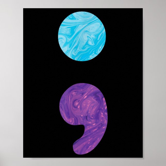 Affiche Semicolon Dépression Prévention Suicide Sensibilis (Devant)