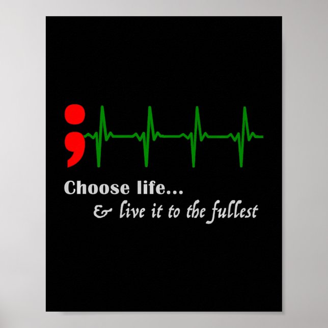 Affiche Semicolon Ekg Prévention du suicide (Devant)