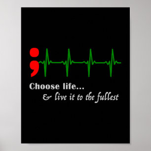 Affiche Semicolon Ekg Prévention du suicide