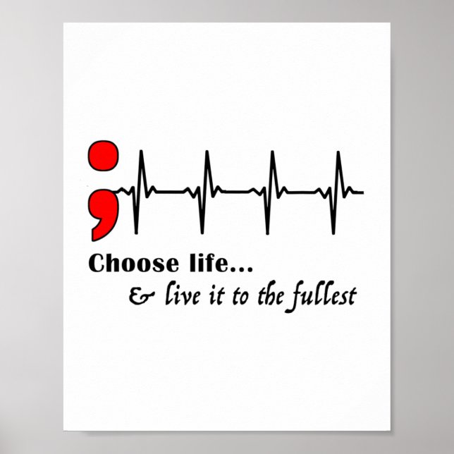 Affiche Semicolon Ekg Prévention du suicide (Devant)