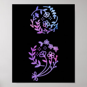 Affiche Semicolon Fleur de sensibilisation à la prévention