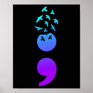 Affiche Semicolon Oiseaux Sensibilisation au suicide Suici