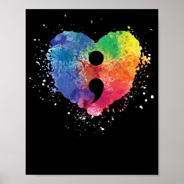 Affiche Semicolon Project Mental Health Awareness (Devant)