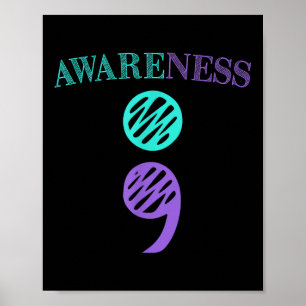 Affiche Semicolon Sensibilisation à la prévention du suici
