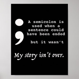Affiche Semicolon Sensibilisation à la prévention du suici