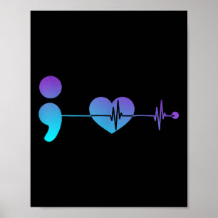 Affiche Semicolon Sensibilisation à la prévention du suici