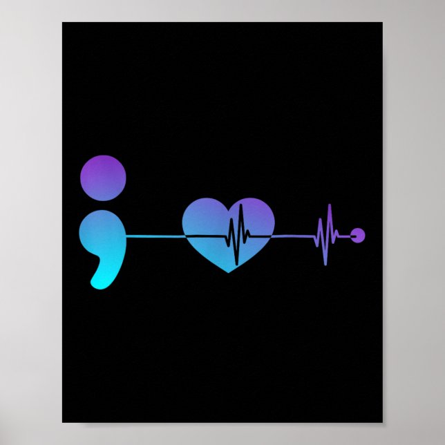 Affiche Semicolon Sensibilisation à la prévention du suici (Devant)